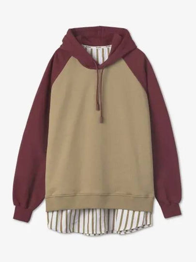 Drawstring Hoodie Beige Red - SUNNEI - BALAAN 2