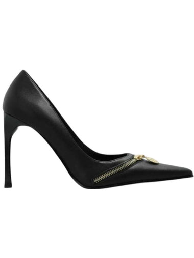 Zip Detail Pumps Heel Black - VERSACE - BALAAN 1