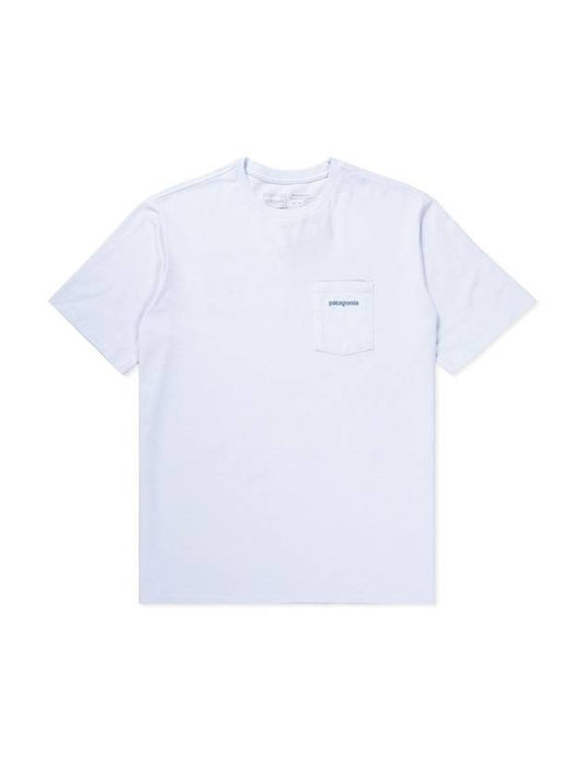 Men's Boardshort Logo Pocket Cotton Short Sleeve T-Shirt White - PATAGONIA - BALAAN 1
