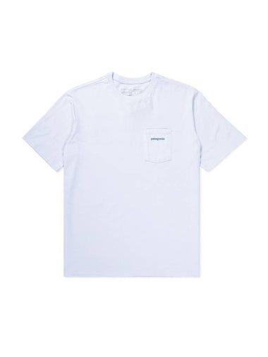 Men's Boardshort Logo Pocket Cotton Short Sleeve T-Shirt White - PATAGONIA - BALAAN 1