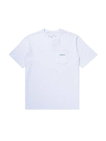 Men's Boardshort Logo Pocket Cotton Short Sleeve T-Shirt White - PATAGONIA - BALAAN 1