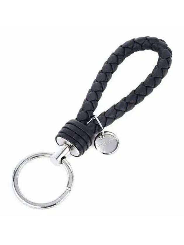 Intrecciato Leather Key Holder Black - BOTTEGA VENETA - BALAAN 3