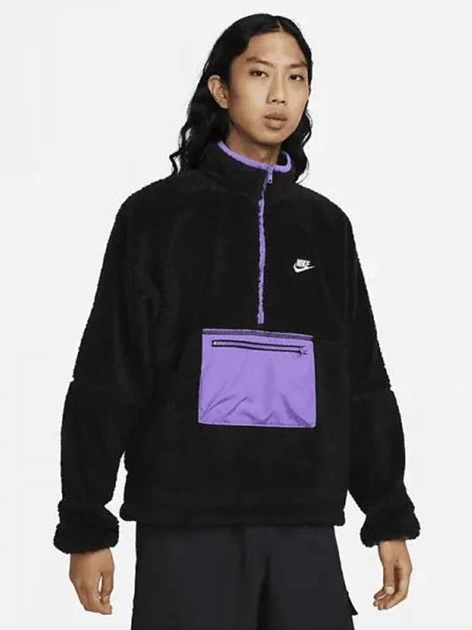 Club Fleece Men s Half Zip Winterized Anorak Black Action Grape DQ4881 010 699710 - NIKE - BALAAN 1