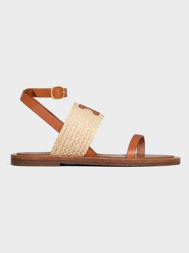 Limpia Flat Strap Sandals Brown - CELINE - BALAAN 1