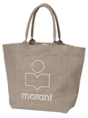 Yenky Embroidered Logo Large Shopper Tote Bag Beige - ISABEL MARANT - BALAAN 2