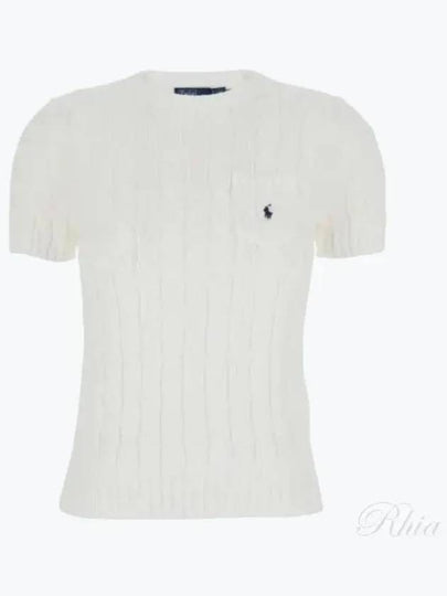 Embroidered Pony Pocket Knit Top White - POLO RALPH LAUREN - BALAAN 2