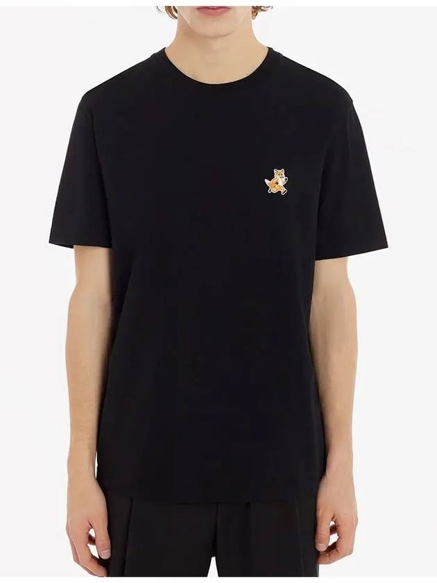 Speedy Fox Patch Comfort Short Sleeve T-Shirt Black - MAISON KITSUNE - BALAAN 4