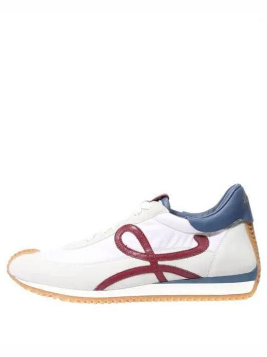 Flow Runner Nylon Suede Low Top Sneakers White Denim Raspberry - LOEWE - BALAAN 2