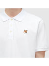 Fox Head Patch Cotton Polo Shirt White - MAISON KITSUNE - BALAAN 4