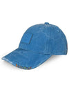 C40316 POWDER BLUE leather face logo patch ball cap - ACNE STUDIOS - BALAAN 2