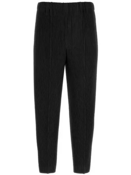 High Waist Pleated Straight Pants Black - ISSEY MIYAKE - BALAAN 2