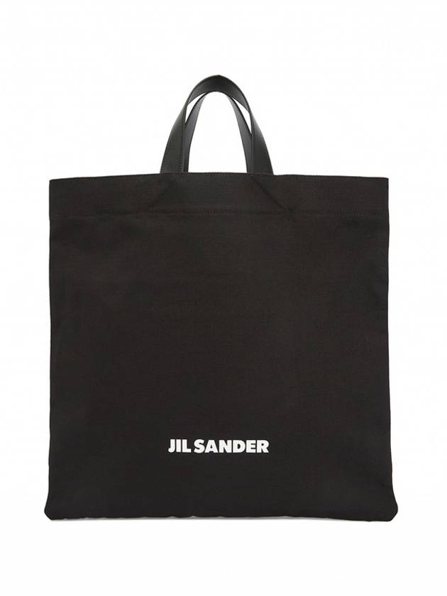 Logo Print Square Canvas Tote Bag Black - JIL SANDER - BALAAN 2