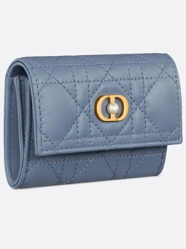 Jolie Glycine Wallet Denim Cannage Lambskin Blue S3102UNJB M90B - DIOR - BALAAN 3