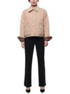 Corduroy Collar Diamond Quilted Jacket Soft Fawn - BURBERRY - BALAAN 4