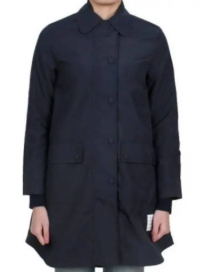 Military Ripstop Round Collar Over Pea Coat Navy - THOM BROWNE - BALAAN 2