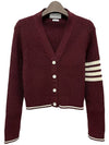 4 Bar Cable Wool Crop Cardigan Red - THOM BROWNE - BALAAN 2