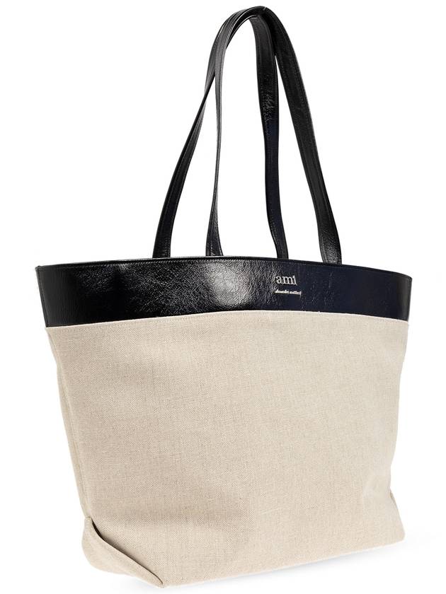 East West Shopping Tote Bag Natural - AMI - BALAAN 5