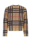 Check Technical Cotton Knit Top Beige - BURBERRY - BALAAN 2