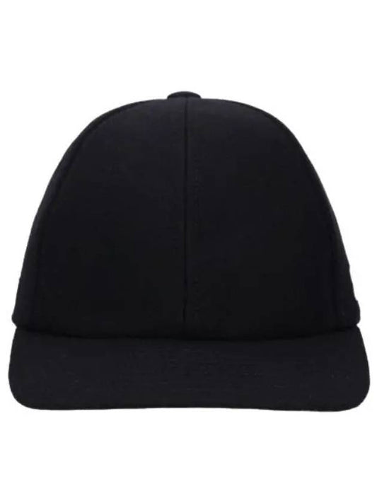 Courr ges Logo Patch Wool Baseball Cap Black Hat - COURREGES - BALAAN 1