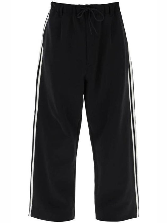 3 Stripe Straight Track Pants Black - Y-3 - BALAAN 1