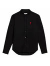 Heart Logo Long Sleeve Shirt Black - AMI - BALAAN.