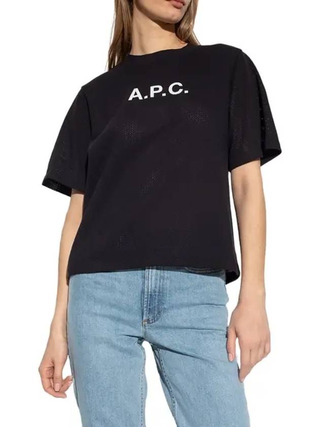 Mae Pique Mesh Short Sleeve T-Shirt Black - A.P.C. - BALAAN 3