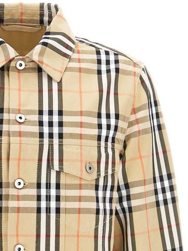 Check Cotton Jacket Sand - BURBERRY - BALAAN 4