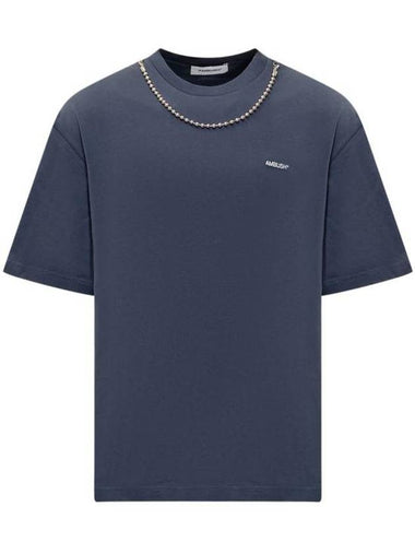 Ball Chain Detail Short Sleeve T-Shirt Navy - AMBUSH - BALAAN 1