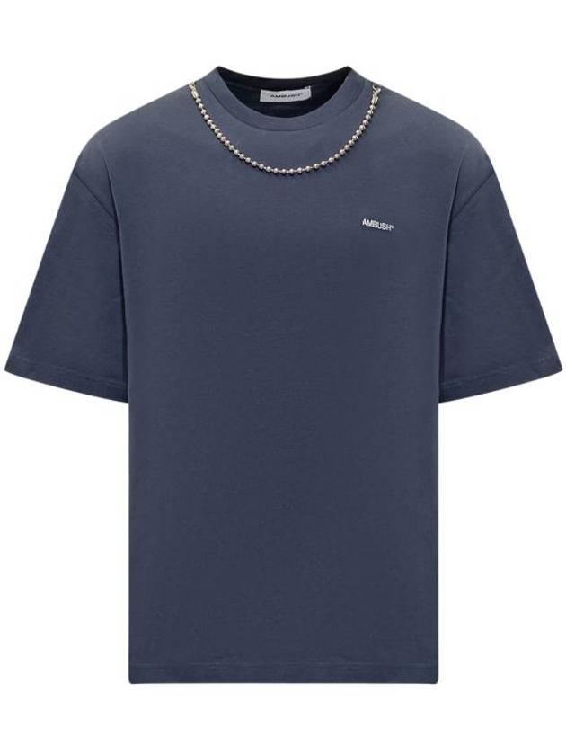 Ball Chain Detail Short Sleeve T-Shirt Navy - AMBUSH - BALAAN 1