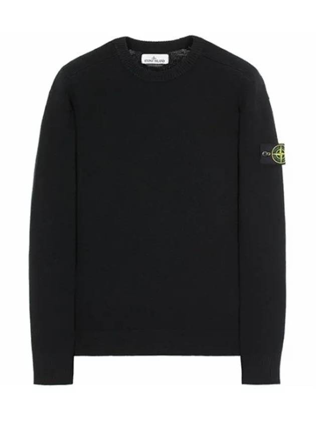 wappen patch wool blend knit black - STONE ISLAND - BALAAN.