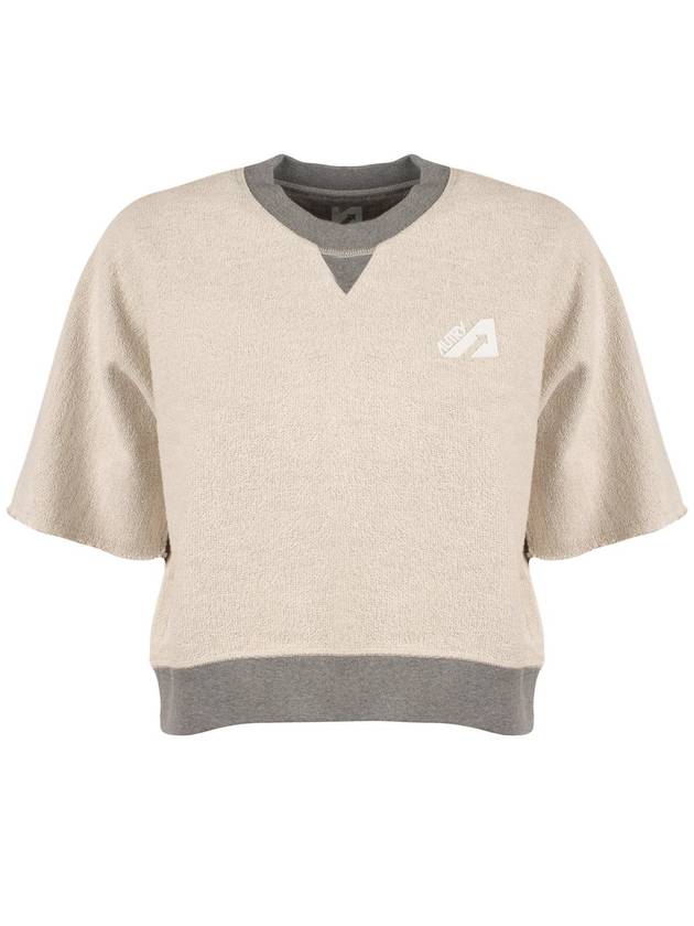 Autry Gray Melange Cotton Jersey Cropped Sweatshirt - AUTRY - BALAAN 1