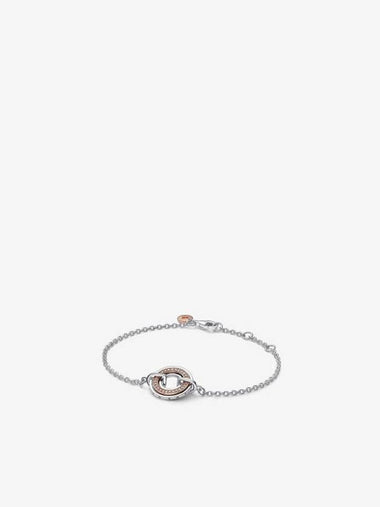 Signature Two Two-Tone Logo Pave Chain Bracelet Silver - PANDORA - BALAAN 1