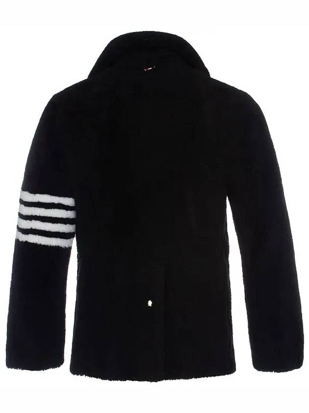 Men's 4 Bar Unconstructed Classic Shearling Double Coat Black - THOM BROWNE - BALAAN 8