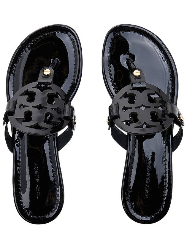 Miller Patent Leather Flip Flops Black - TORY BURCH - BALAAN 7