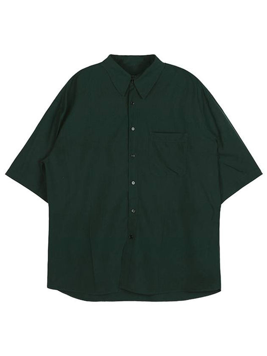 Regular Collar Short Sleeve Shirt Green - LEMAIRE - BALAAN 2