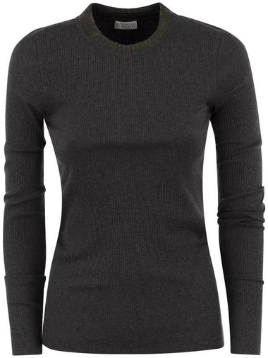 Monili embellished ribbed knit sweater MP902HR320_C390 - BRUNELLO CUCINELLI - BALAAN 1