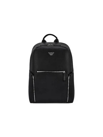 Men s Eagle Logo Round Square Backpack Black - EMPORIO ARMANI - BALAAN 1