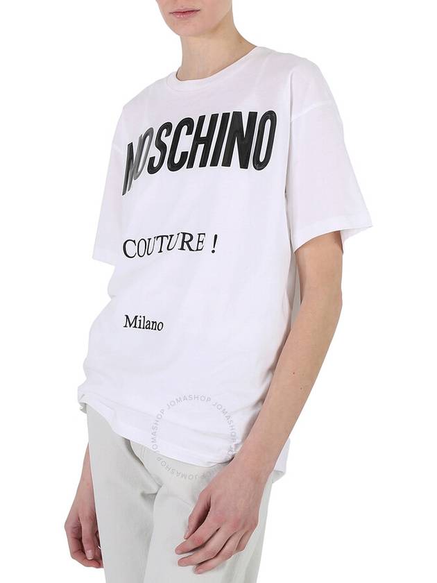 logo print short sleeve tshirt white - MOSCHINO - BALAAN 4