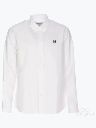 Fox Head Patch Button Down Long Sleeve Shirt White - MAISON KITSUNE - BALAAN 2