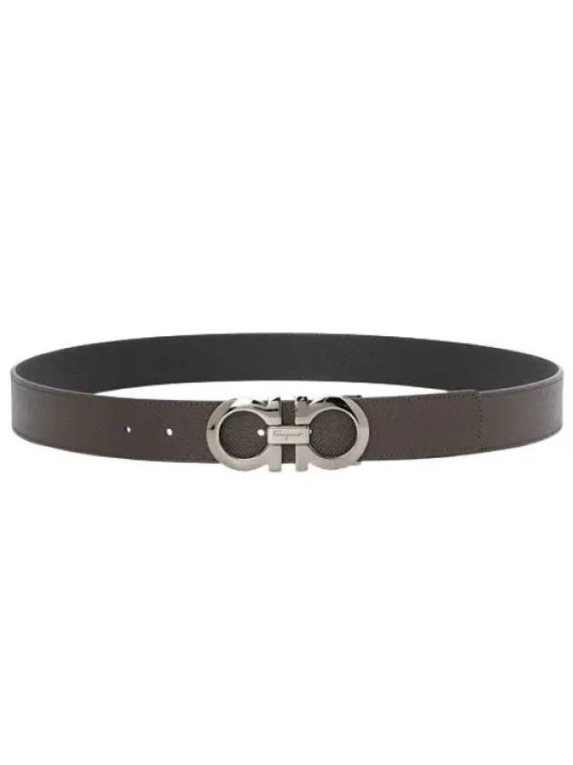 Gancini Reversible Adjustable Leather Belt Black - SALVATORE FERRAGAMO - BALAAN 2