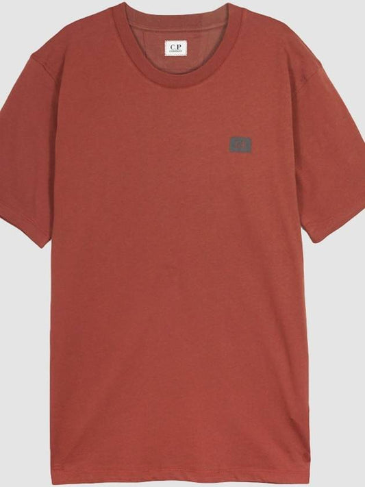 Logo Cotton Short Sleeve T-Shirt Orange - CP COMPANY - BALAAN 2