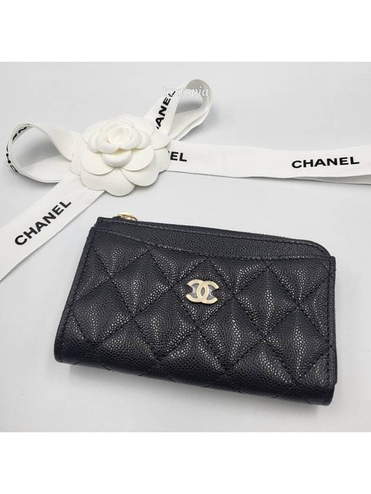 Card Holder Grained Calfskin & Gold Black - CHANEL - BALAAN 2