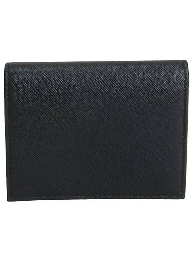 Saffiano Metal Logo Gold Fold Wallet Black - PRADA - BALAAN 5