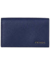 Metal Logo Saffiano Card Wallet Navy - PRADA - BALAAN 2