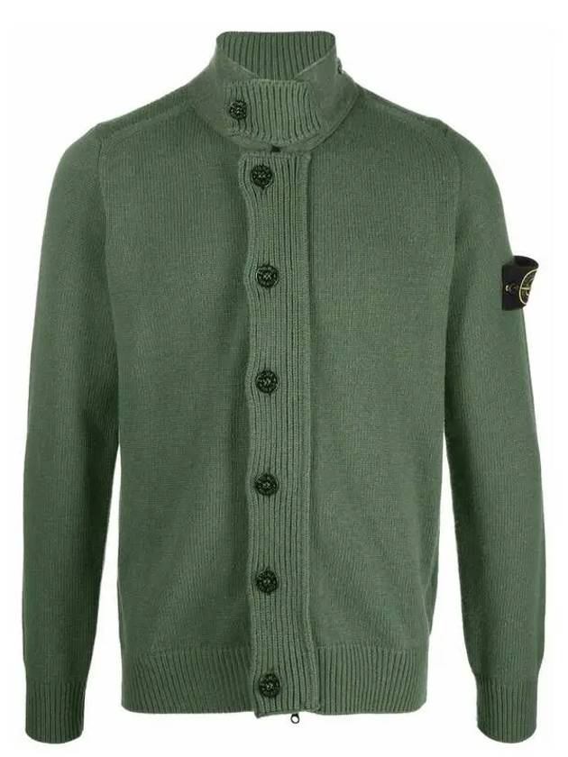 Wappen Button Cardigan Green - STONE ISLAND - BALAAN 2