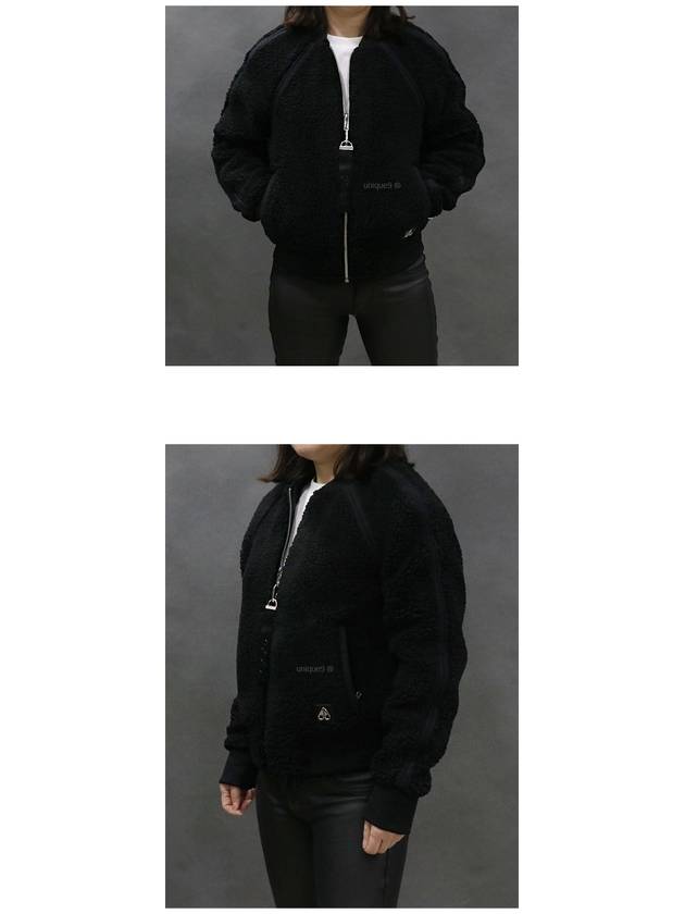 Women's Urcissee Fleece Bomber Jacket Black - MOOSE KNUCKLES - BALAAN 3