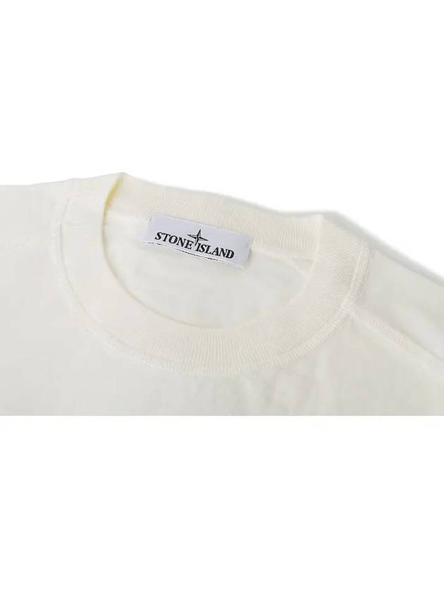 Logo Crew Neck Short Sleeve T-Shirt Ivory - STONE ISLAND - BALAAN 4