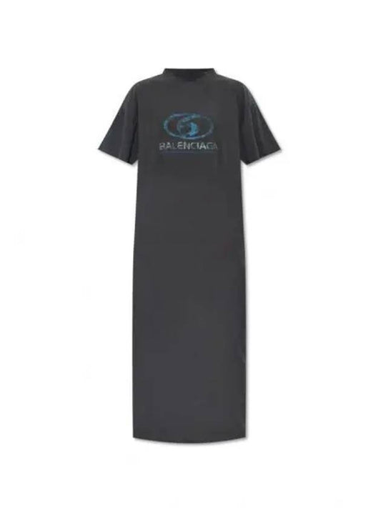 Women's Surfer Maxi T-shirt Long Dress Black - BALENCIAGA - BALAAN 1