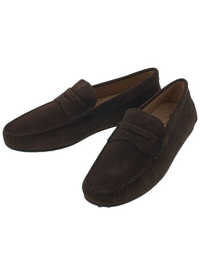 Men's City Gomino Suede Driving Shoes Brown - TOD'S - BALAAN 2