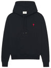 Heart Logo Cotton Hoodie Black - AMI - BALAAN 2